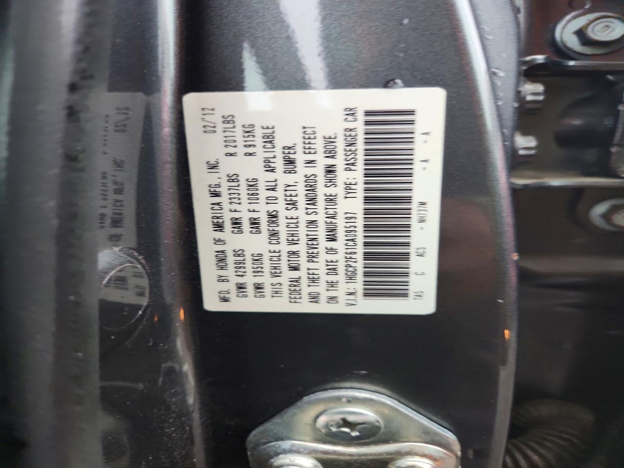2012 HONDA ACCORD SE photo 37