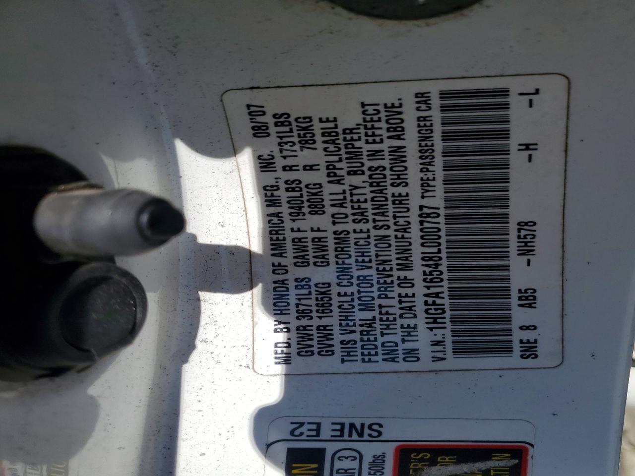 2008 HONDA CIVIC LX photo 23
