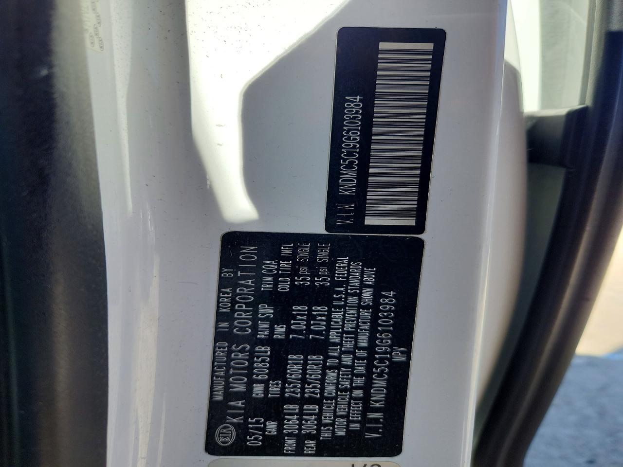 2016 KIA SEDONA SX photo 13