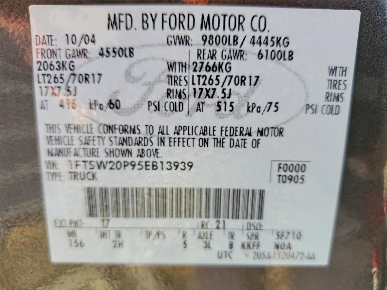 2005 FORD F250 SUPER DUTY photo 12