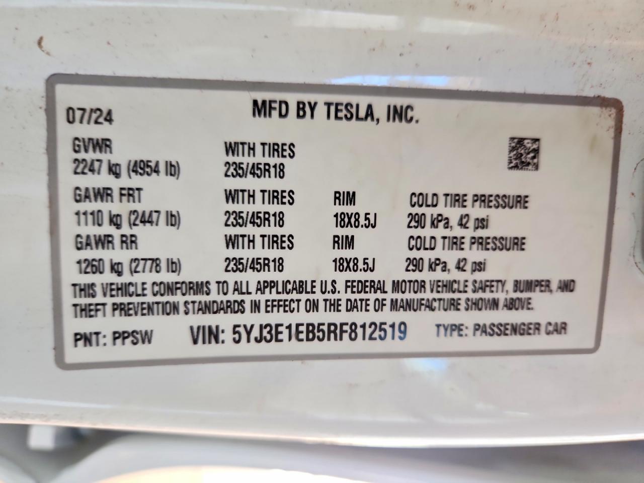 2024 TESLA MODEL 3 photo 23
