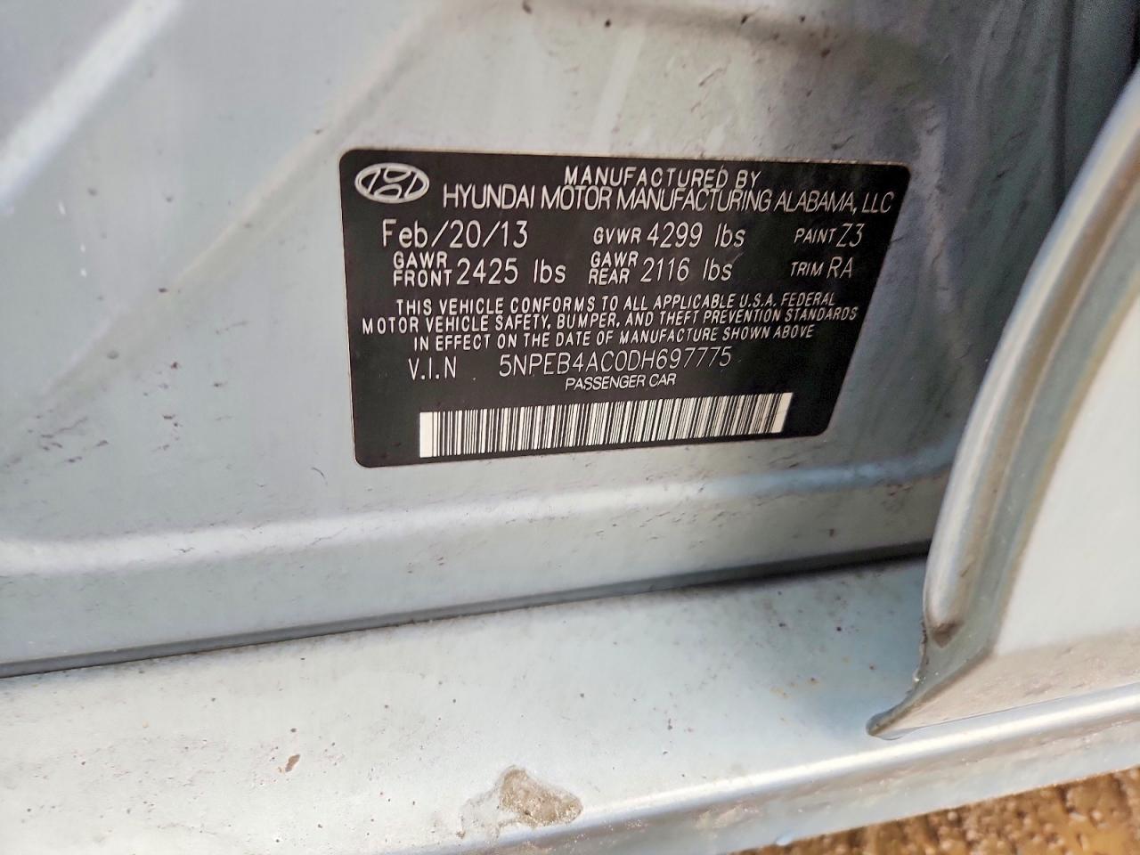 2013 HYUNDAI SONATA GLS photo 13