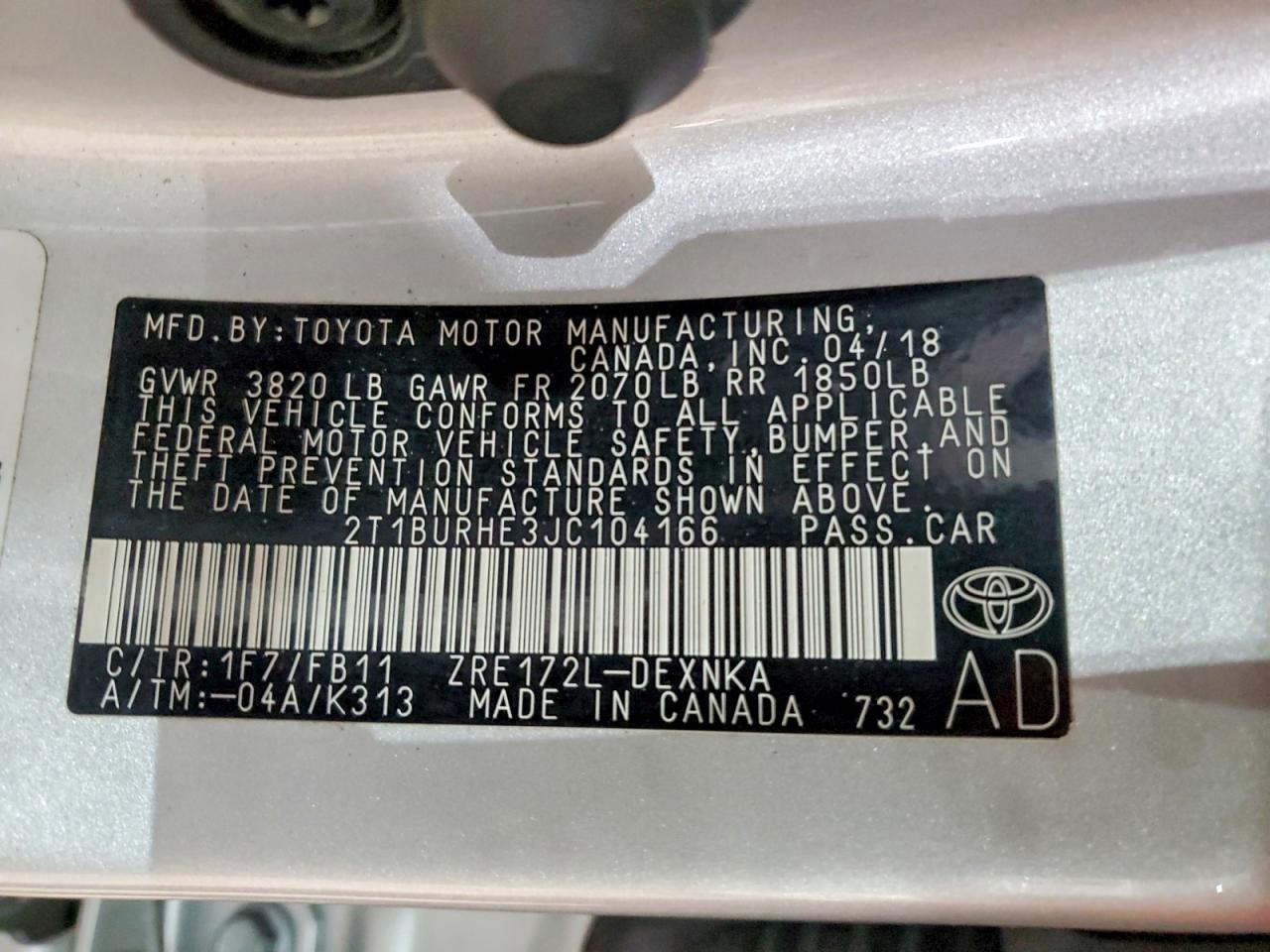 2018 TOYOTA COROLLA LE photo 34