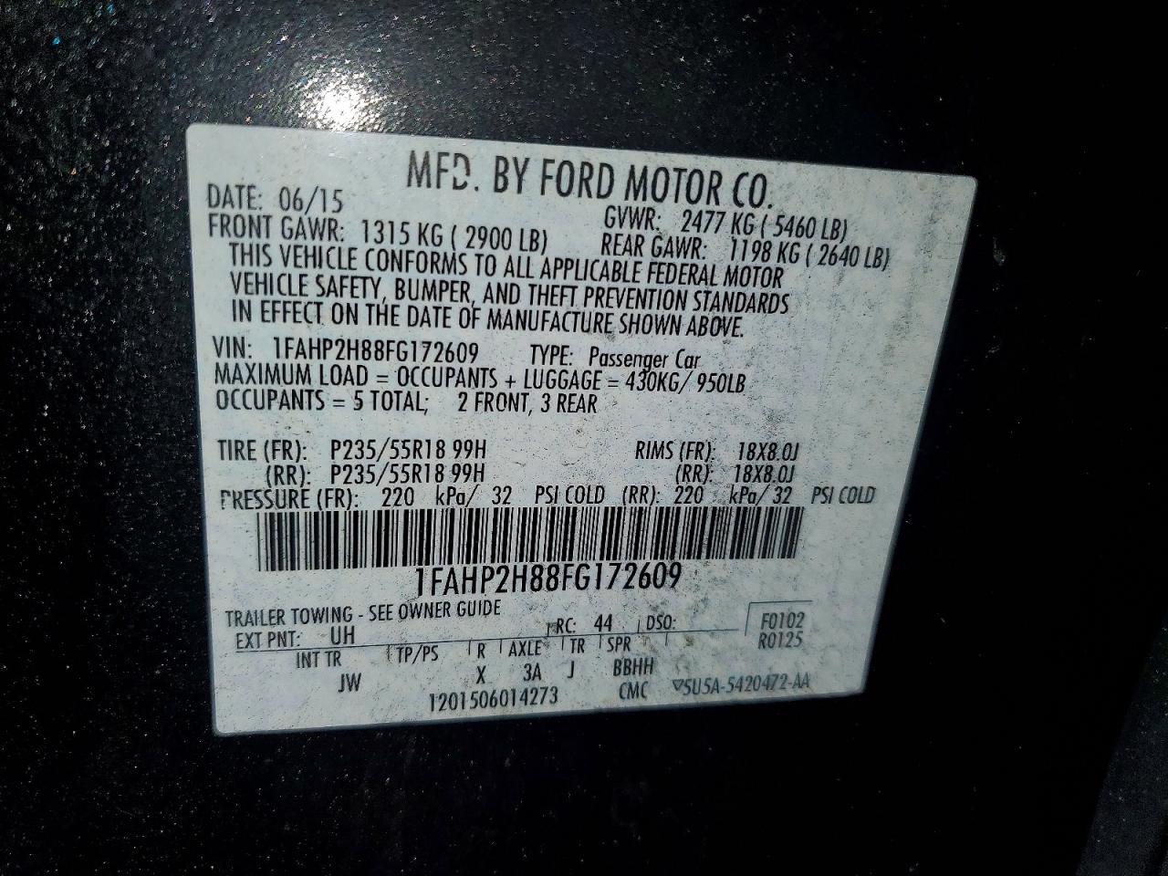 2015 FORD TAURUS SEL photo 13