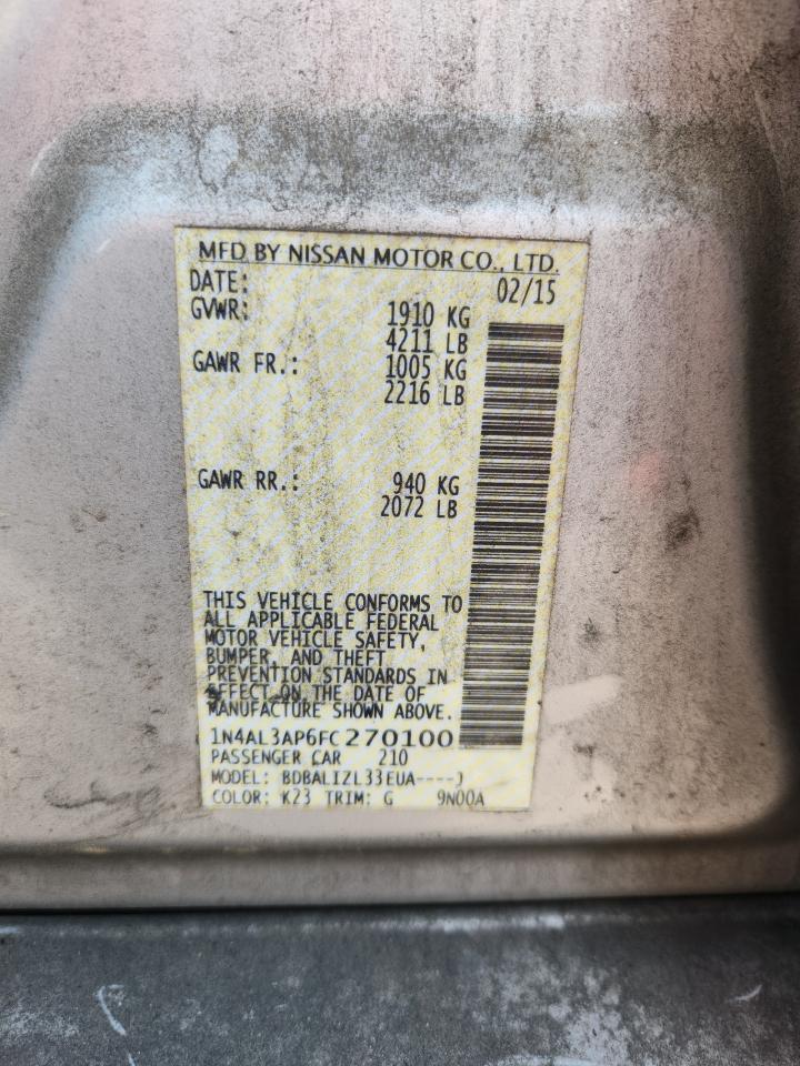 2015 NISSAN ALTIMA 2.5 SV photo 34