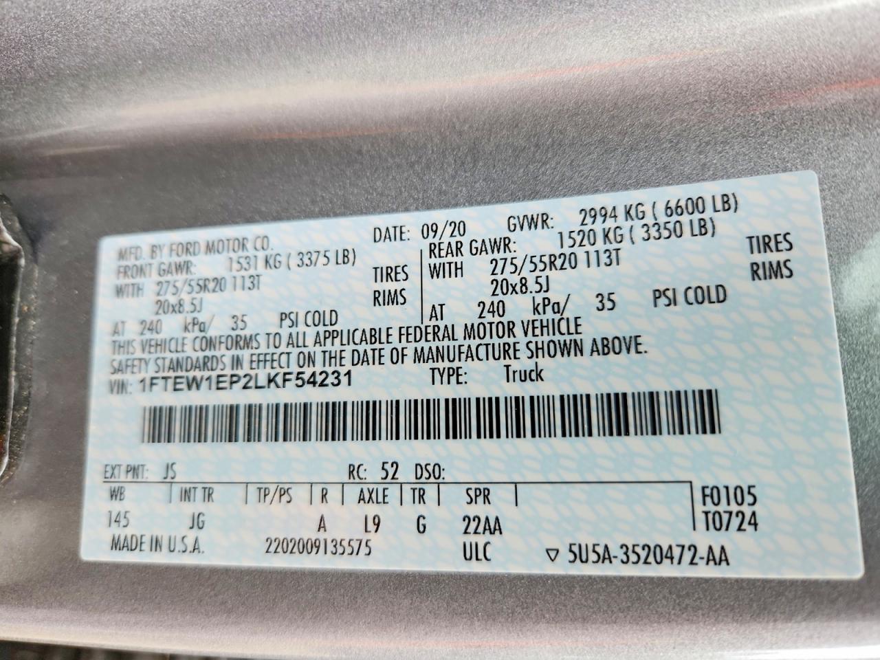 2020 FORD F150 SUPERCREW photo 25
