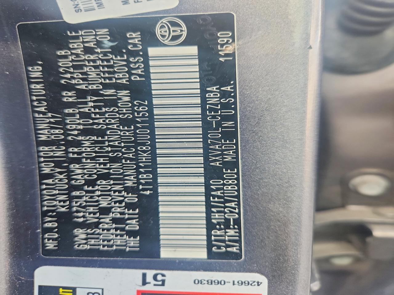 2018 TOYOTA CAMRY LE photo 25