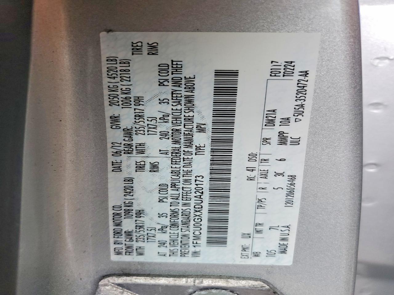2013 FORD ESCAPE SE photo 25