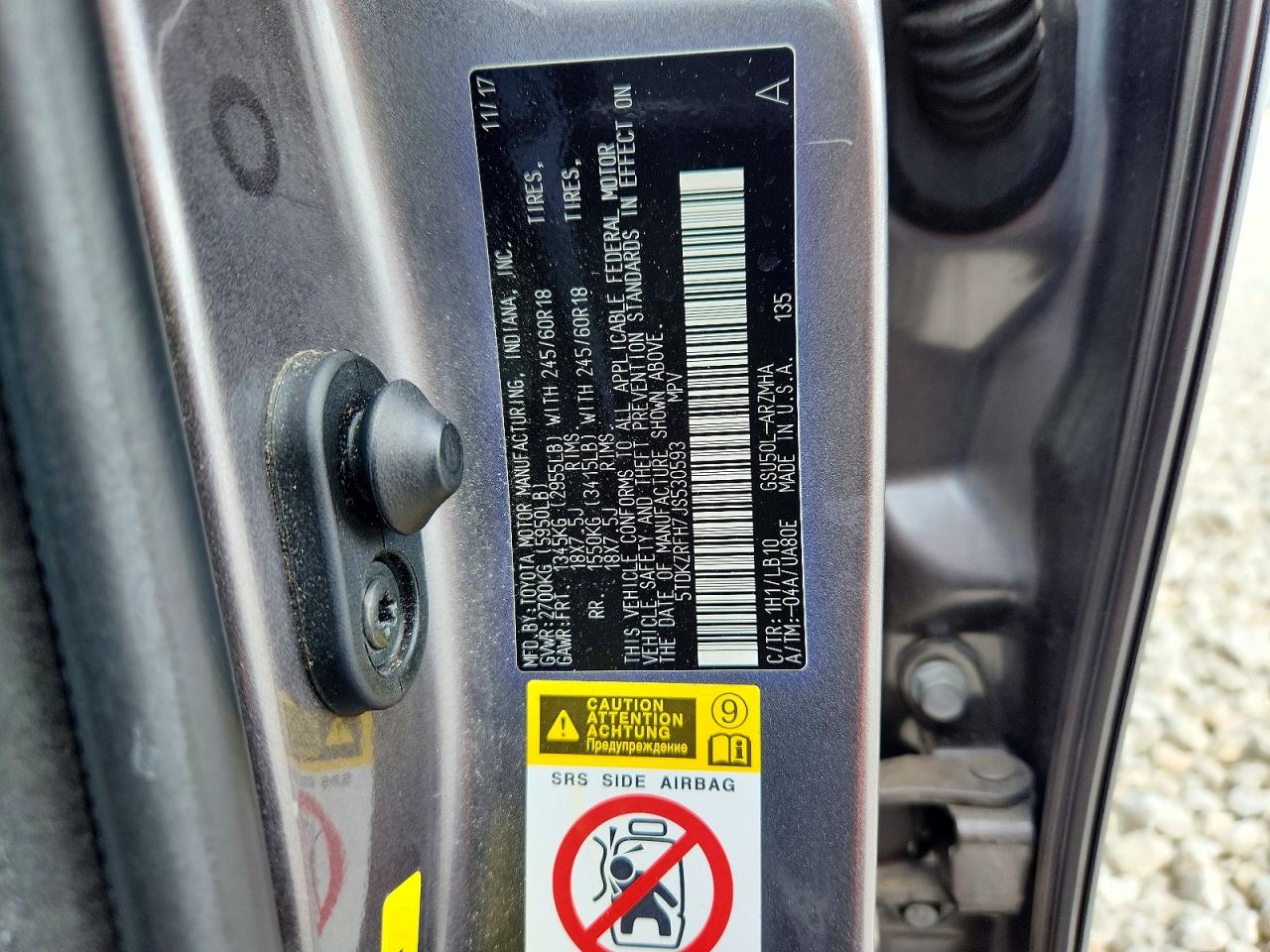 2018 TOYOTA HIGHLANDER XLE photo 37