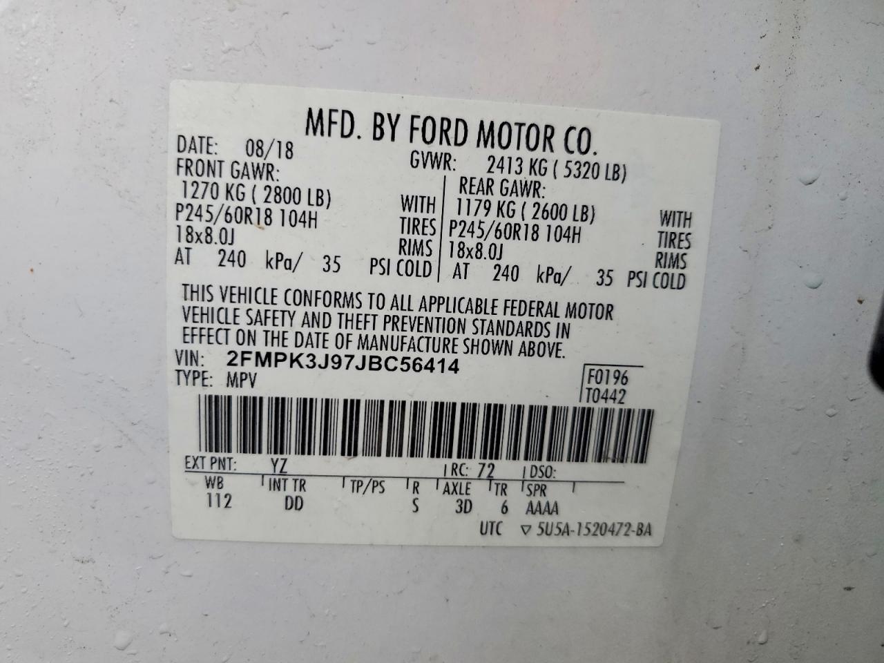 2018 FORD EDGE SEL photo 25