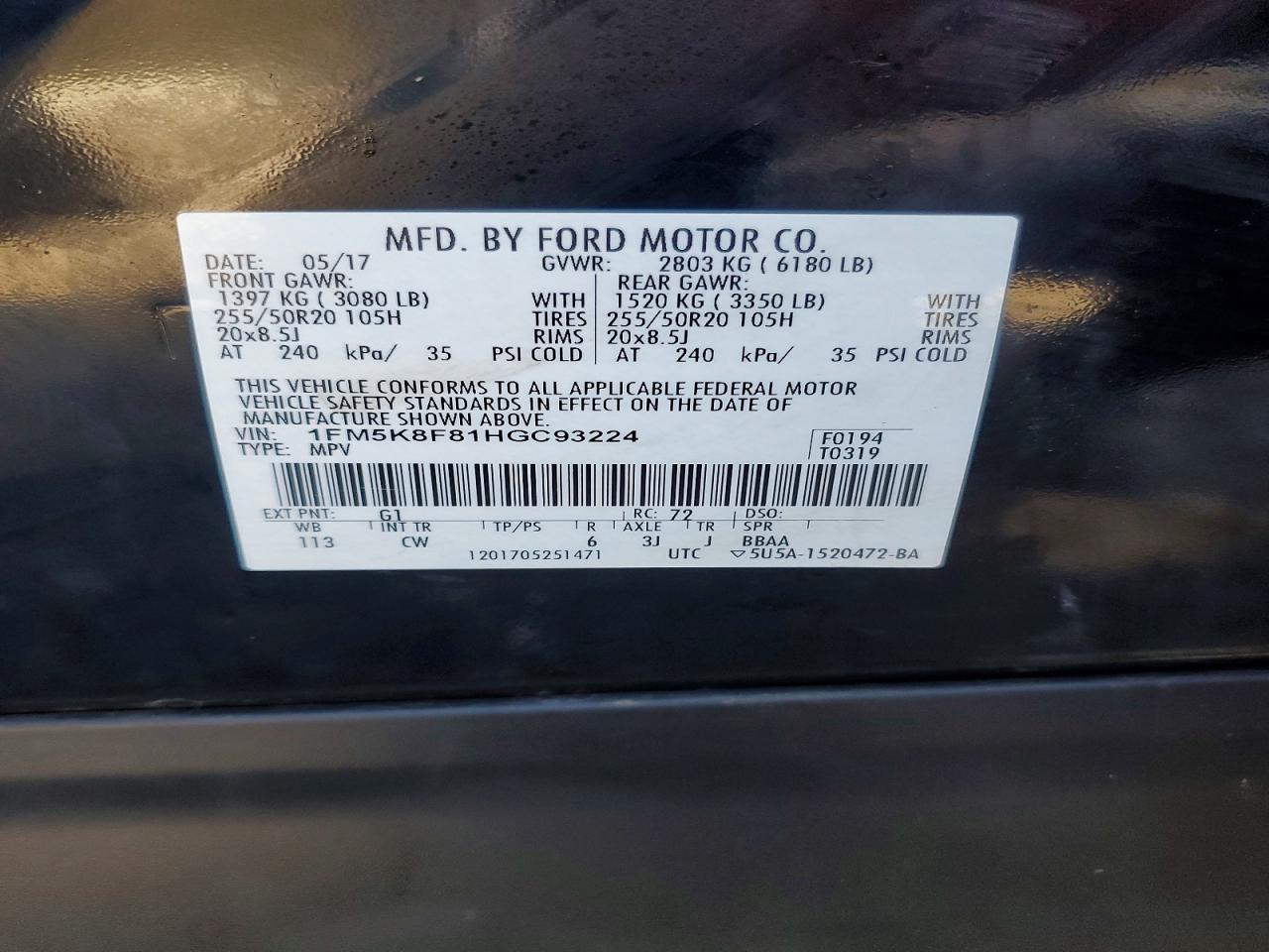 2017 FORD EXPLORER LIMITED photo 37