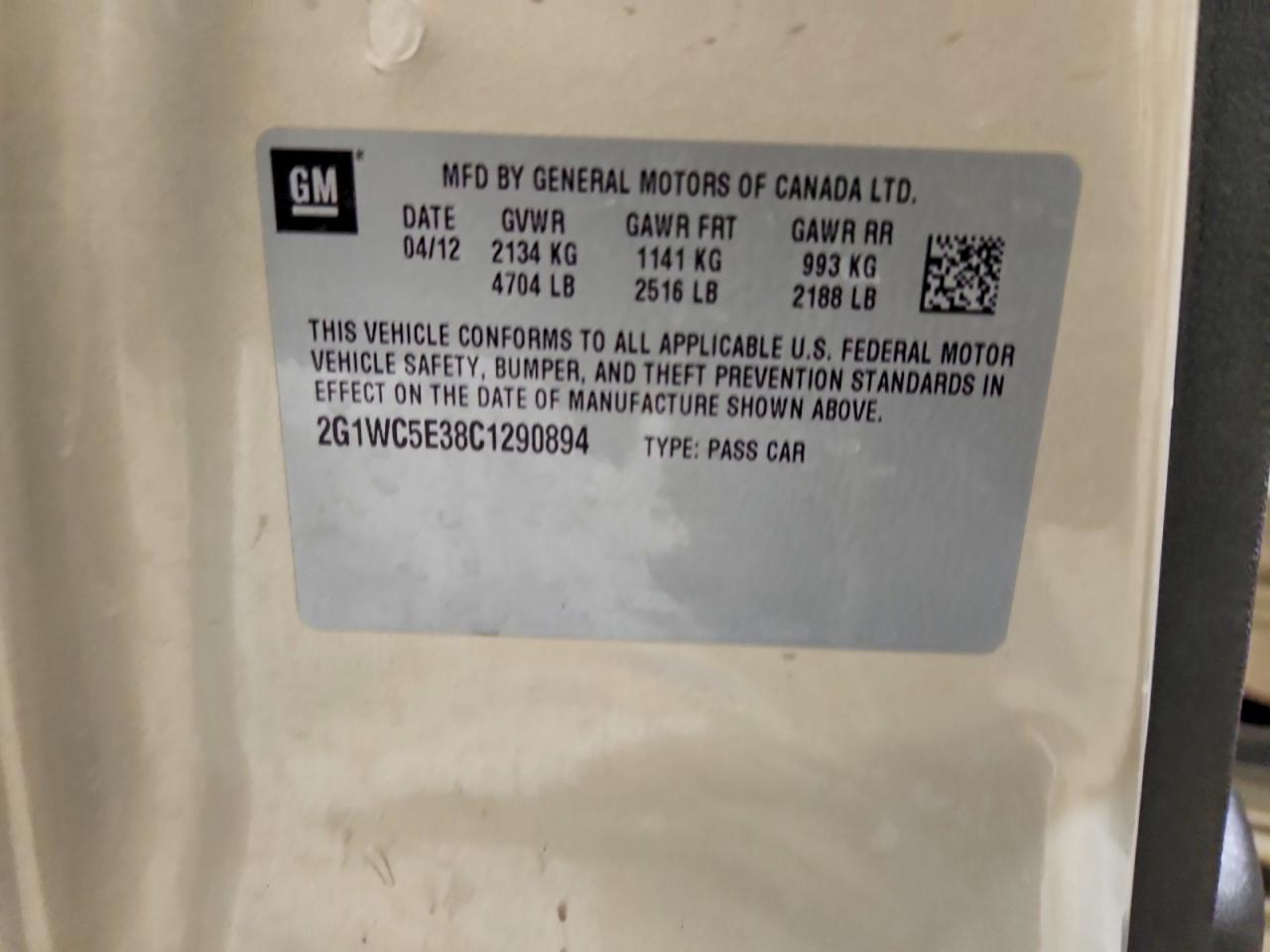 2012 CHEVROLET IMPALA LTZ photo 12
