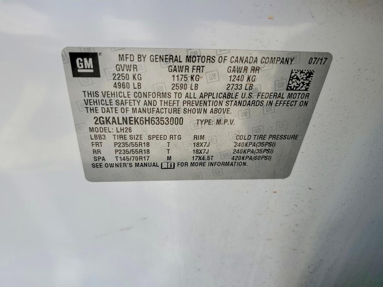 2017 GMC TERRAIN SLE photo 37