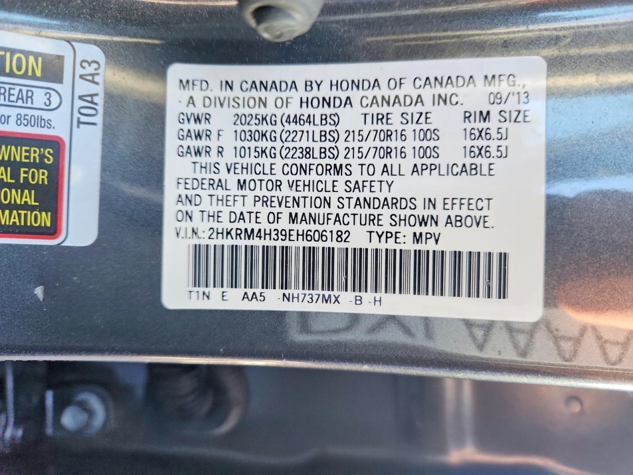 2014 HONDA CR-V LX photo 37