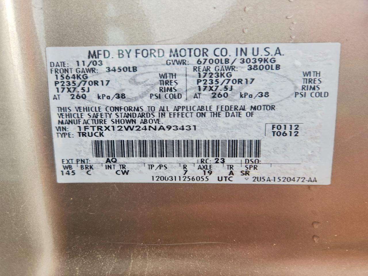 2004 FORD F150 photo 23