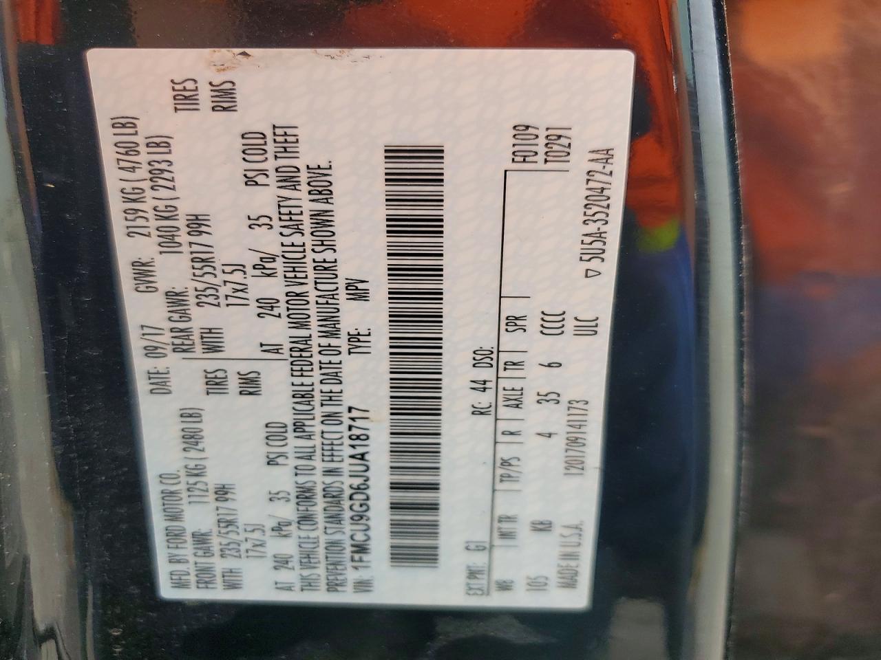 2018 FORD ESCAPE SE photo 14