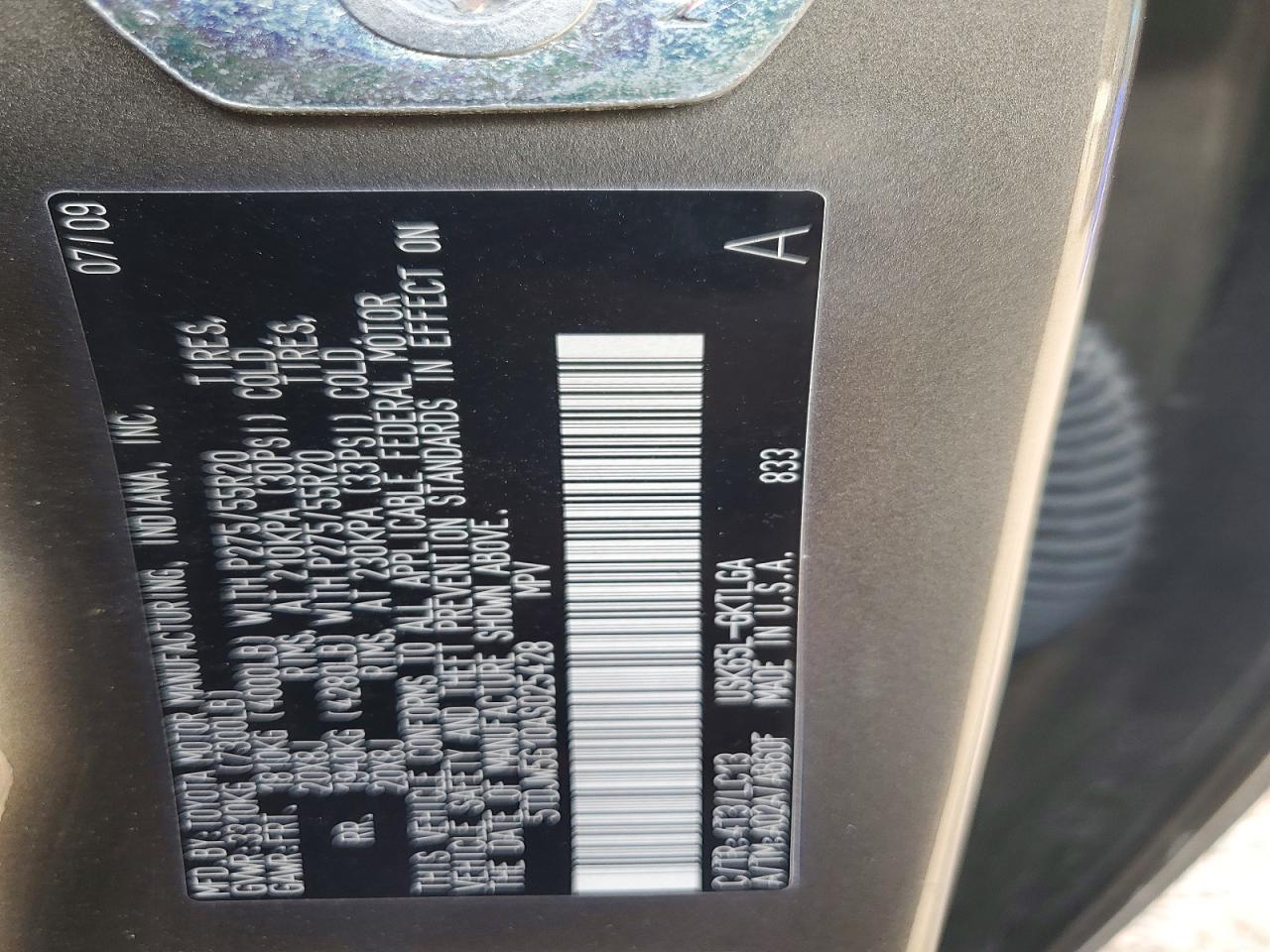 2010 TOYOTA SEQUOIA LIMITED photo 12