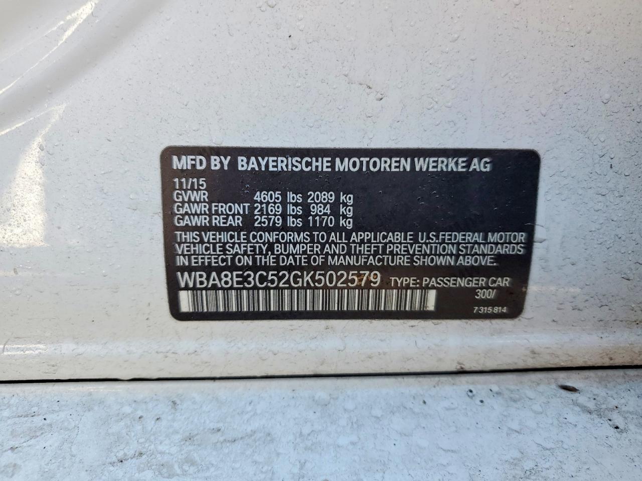 2016 BMW 328 XI SULEV photo 12