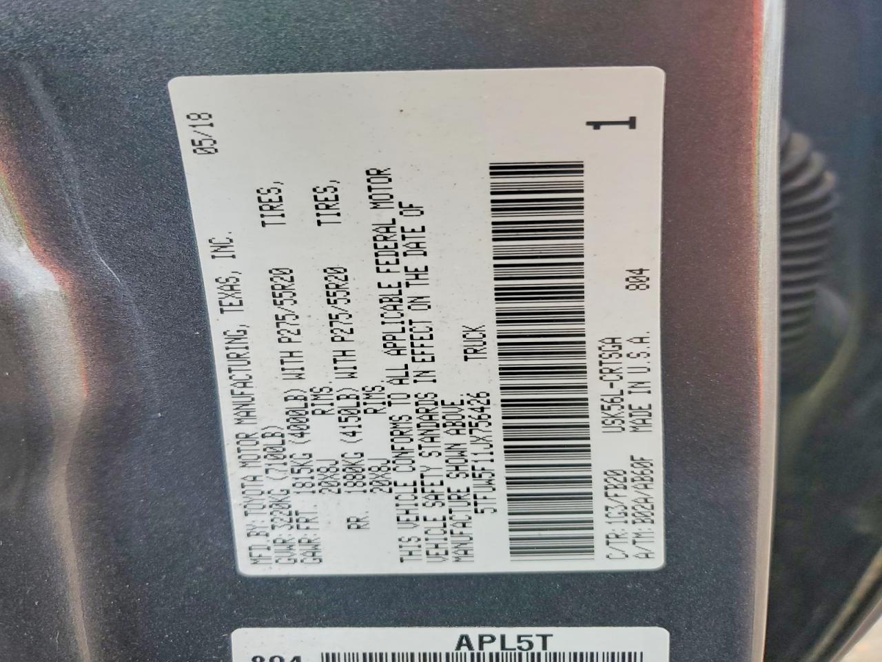 2018 TOYOTA TUNDRA SR5 photo 12
