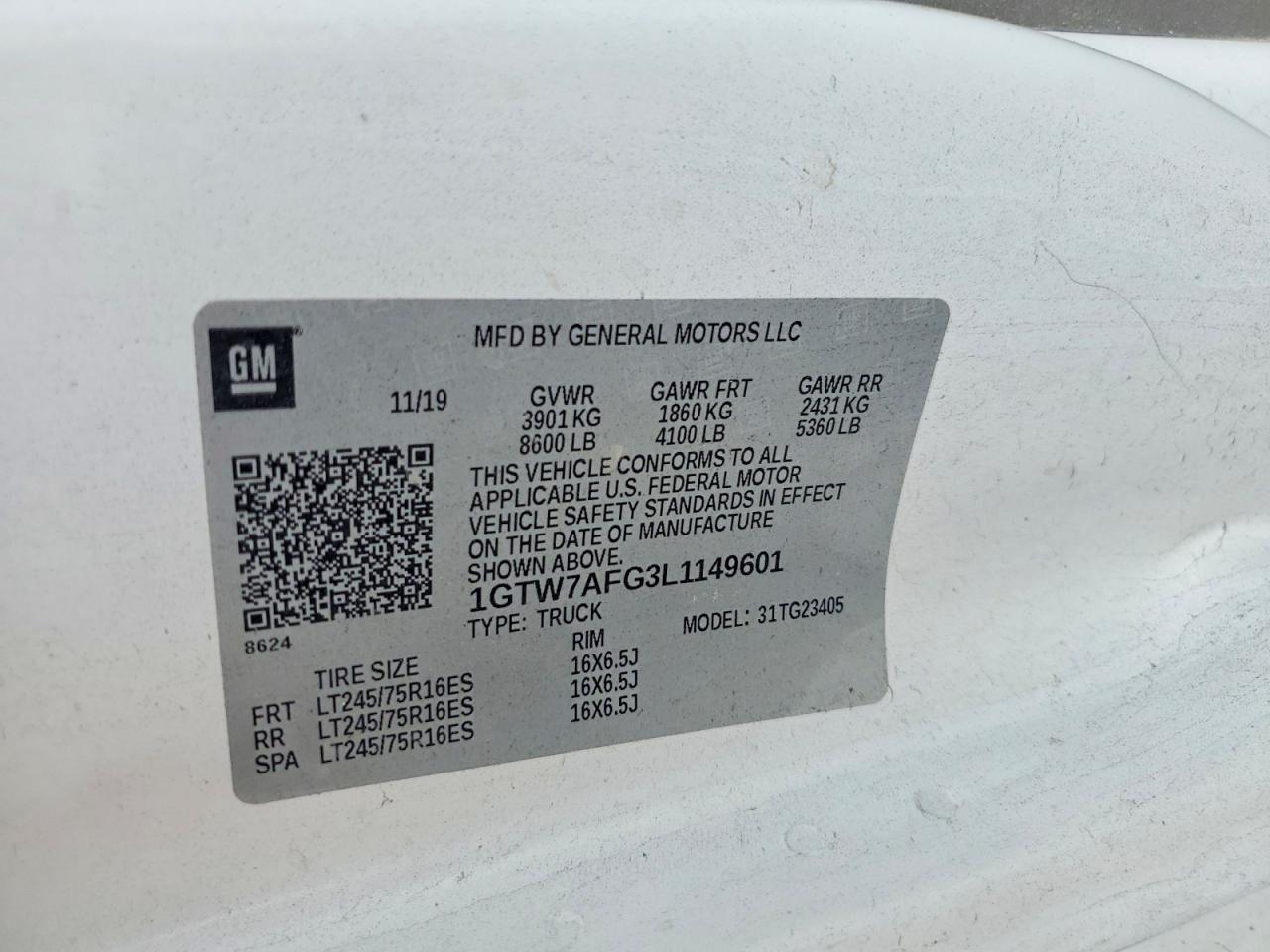 2020 GMC SAVANA 2500 CARGO UTILITY / SERVICE VAN photo 13