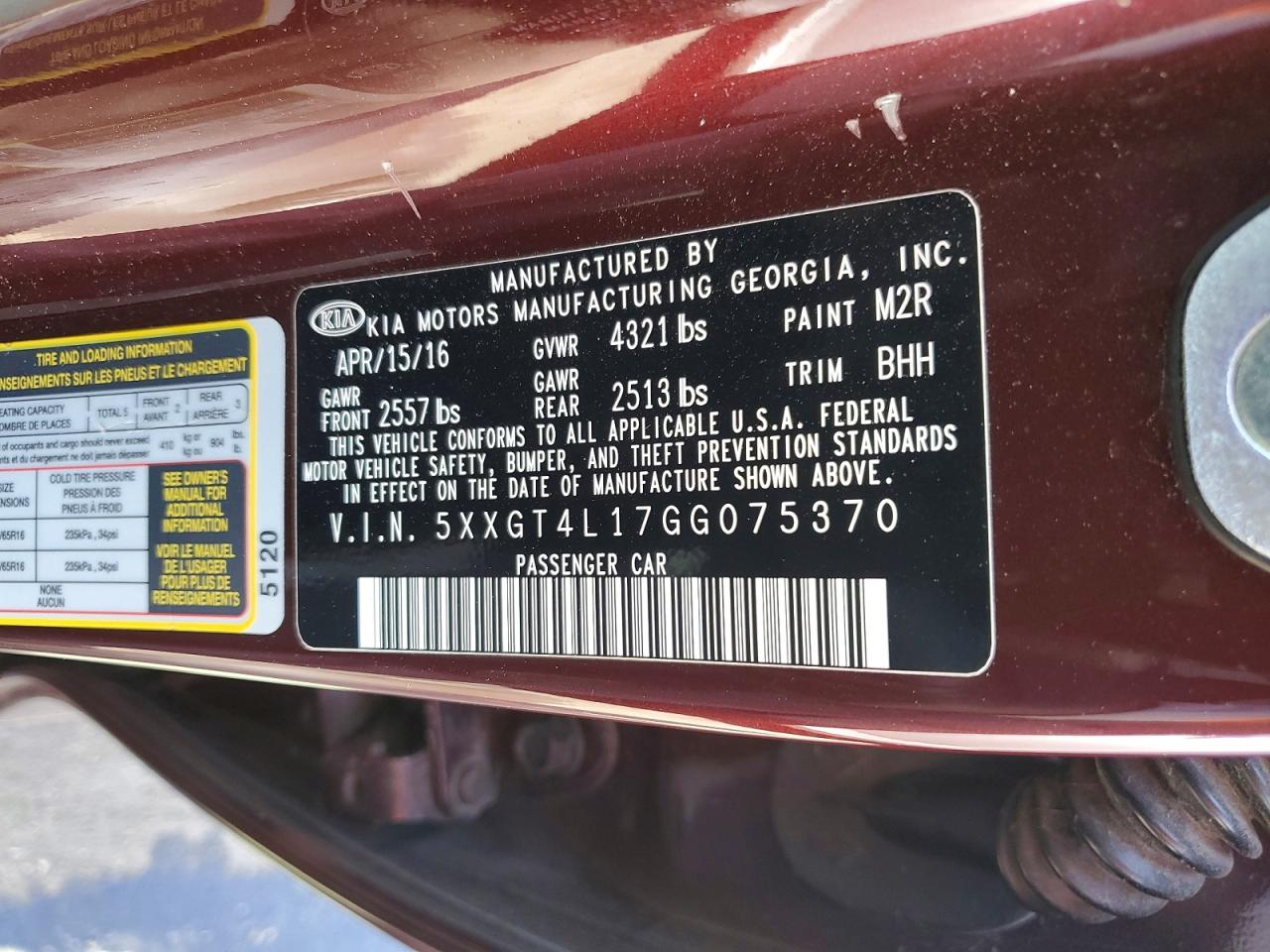 2016 KIA OPTIMA LX TURBO photo 23