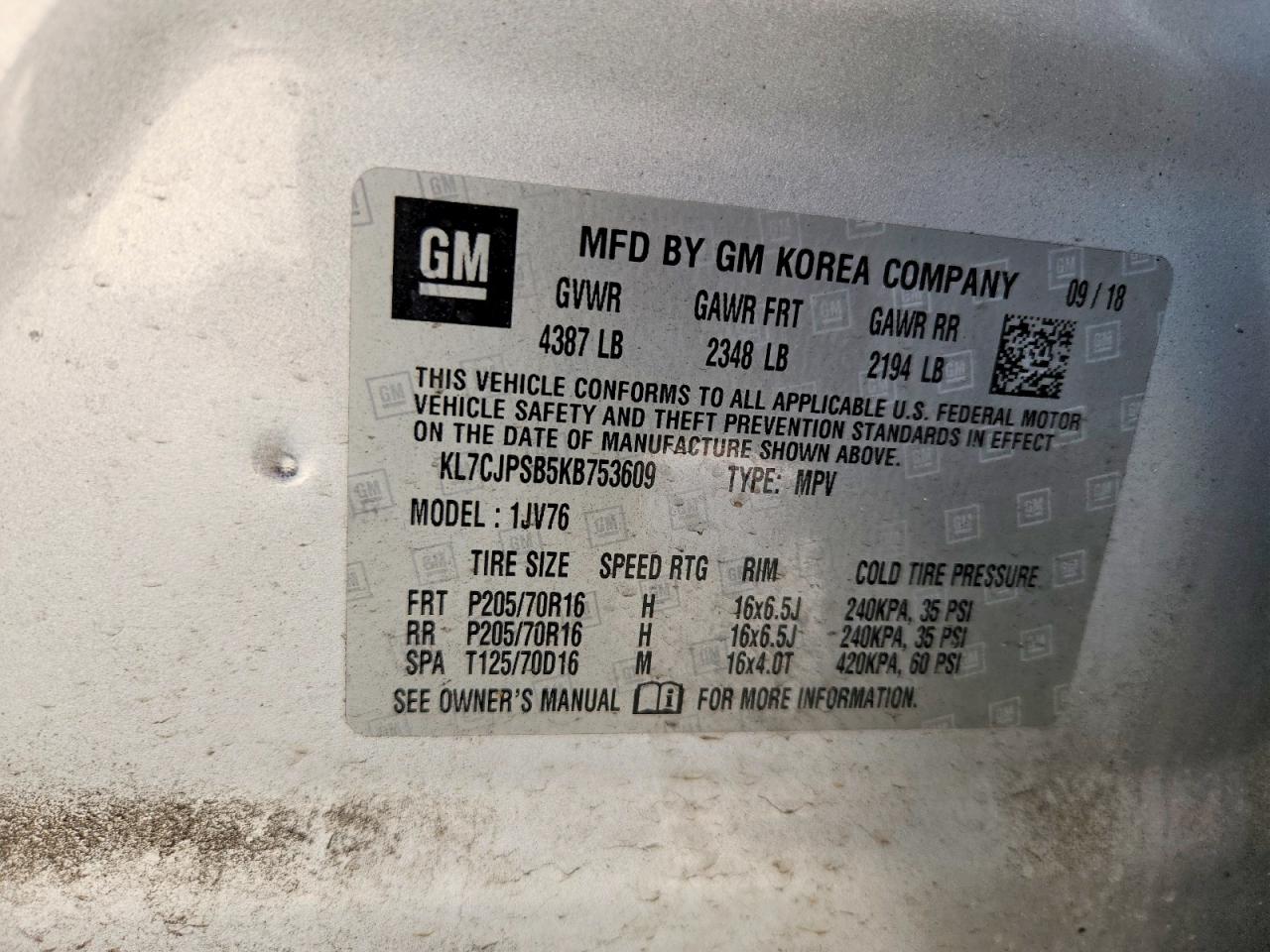 2019 CHEVROLET TRAX 1LT photo 14