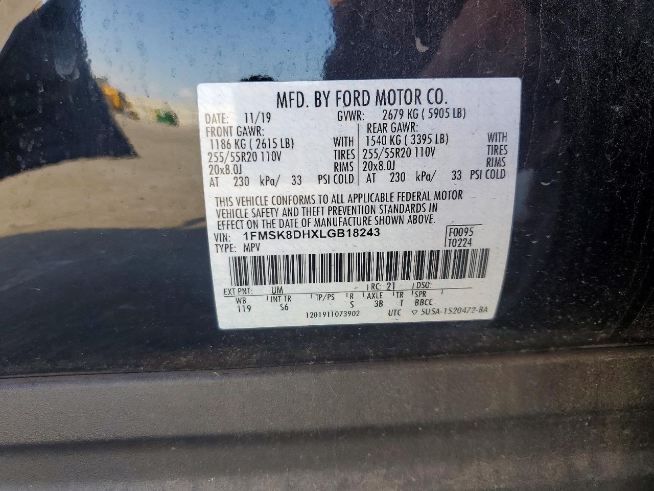 2020 FORD EXPLORER XLT photo 25
