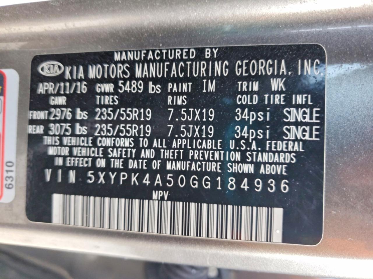 2016 KIA SORENTO SX LIMITED V6 photo 13
