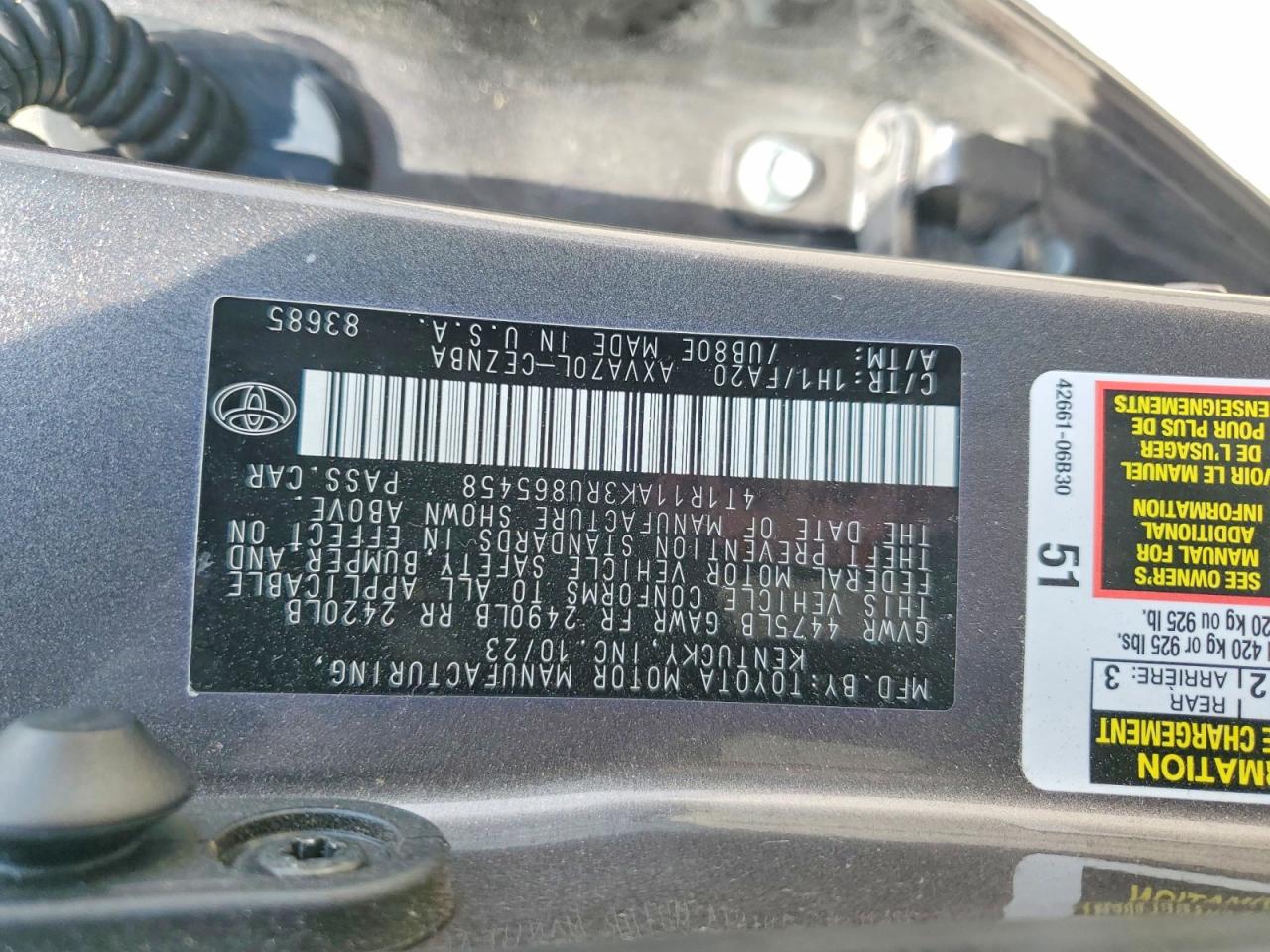 2024 TOYOTA CAMRY LE photo 12