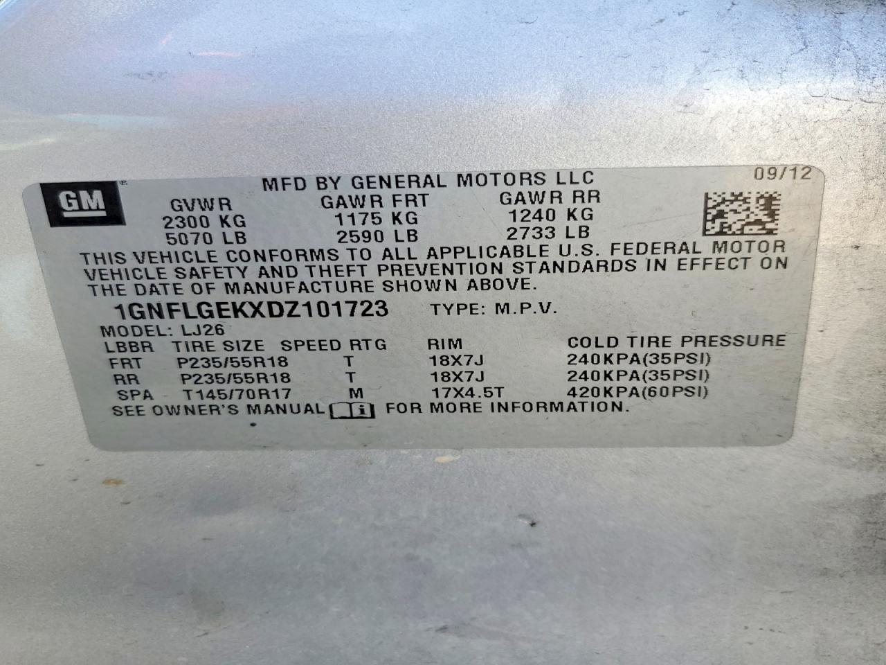2013 CHEVROLET EQUINOX LTZ photo 13
