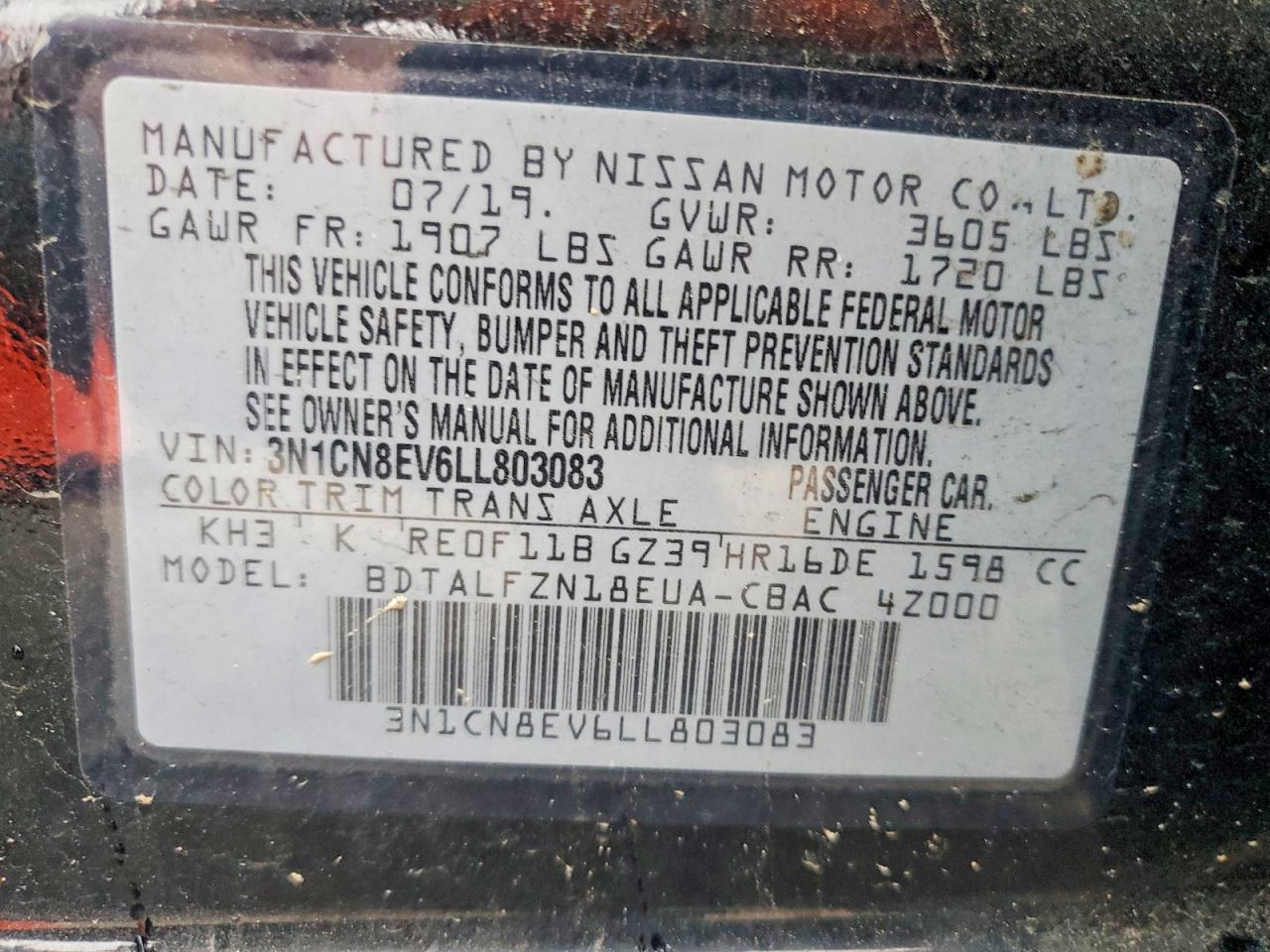 2020 NISSAN VERSA SV photo 34