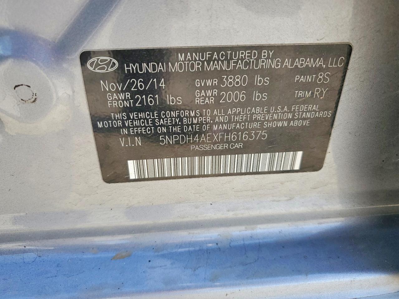 2015 HYUNDAI ELANTRA SE photo 12
