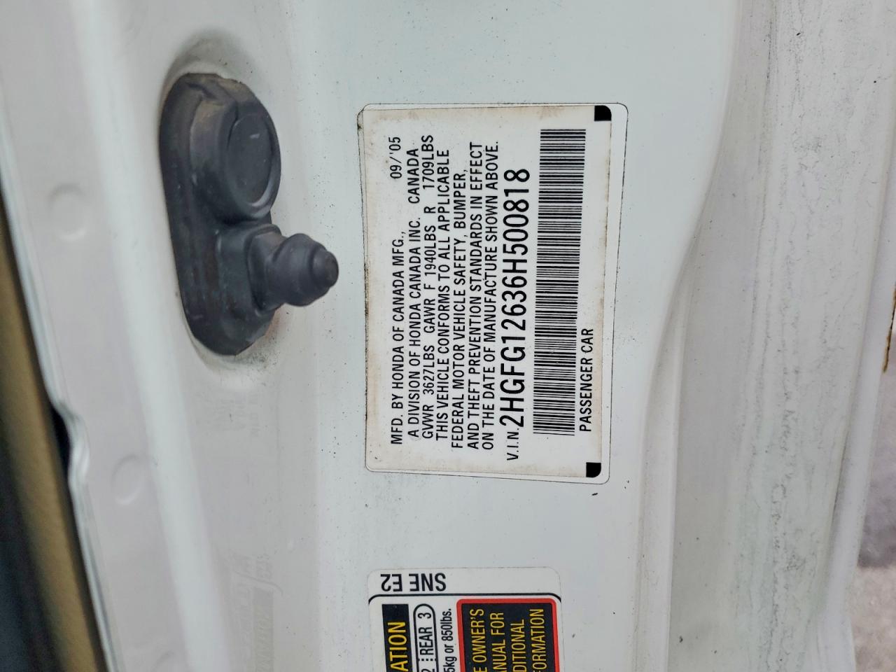 2006 HONDA CIVIC photo 12