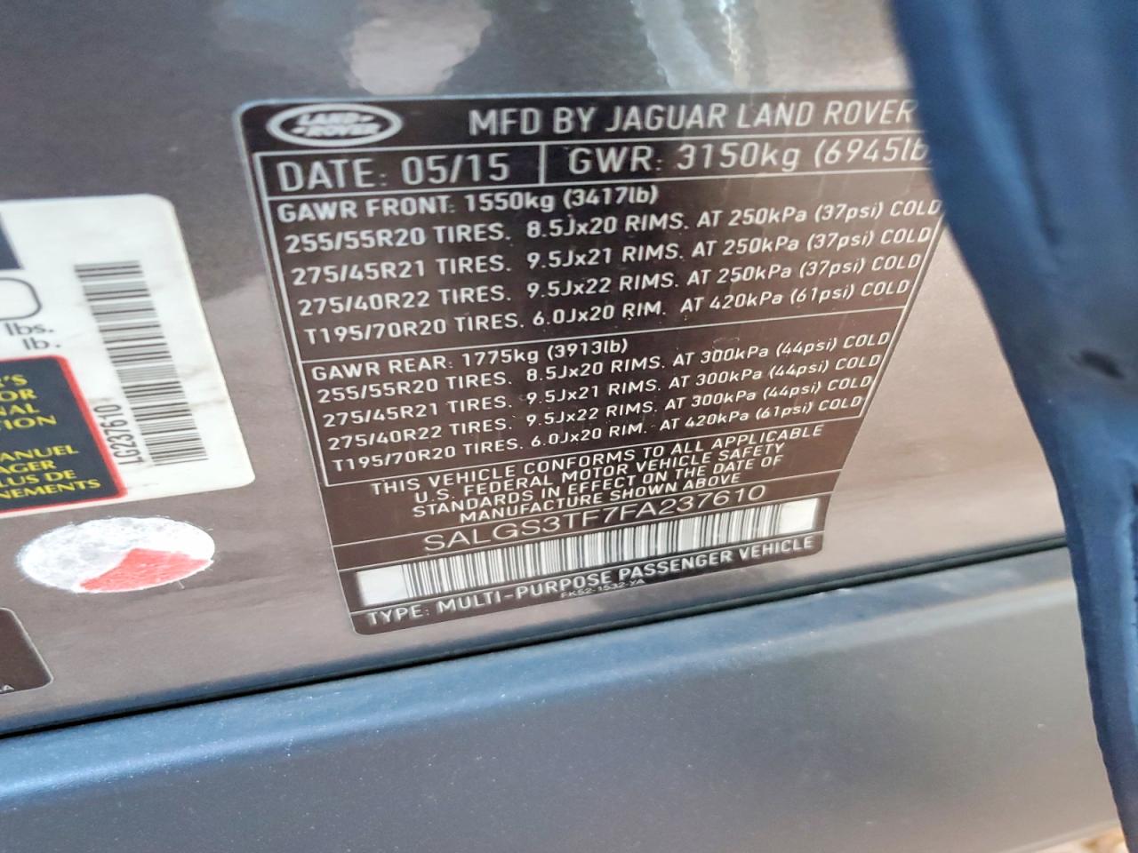 2015 LAND ROVER RANGE ROVER SUPERCHARGED photo 34