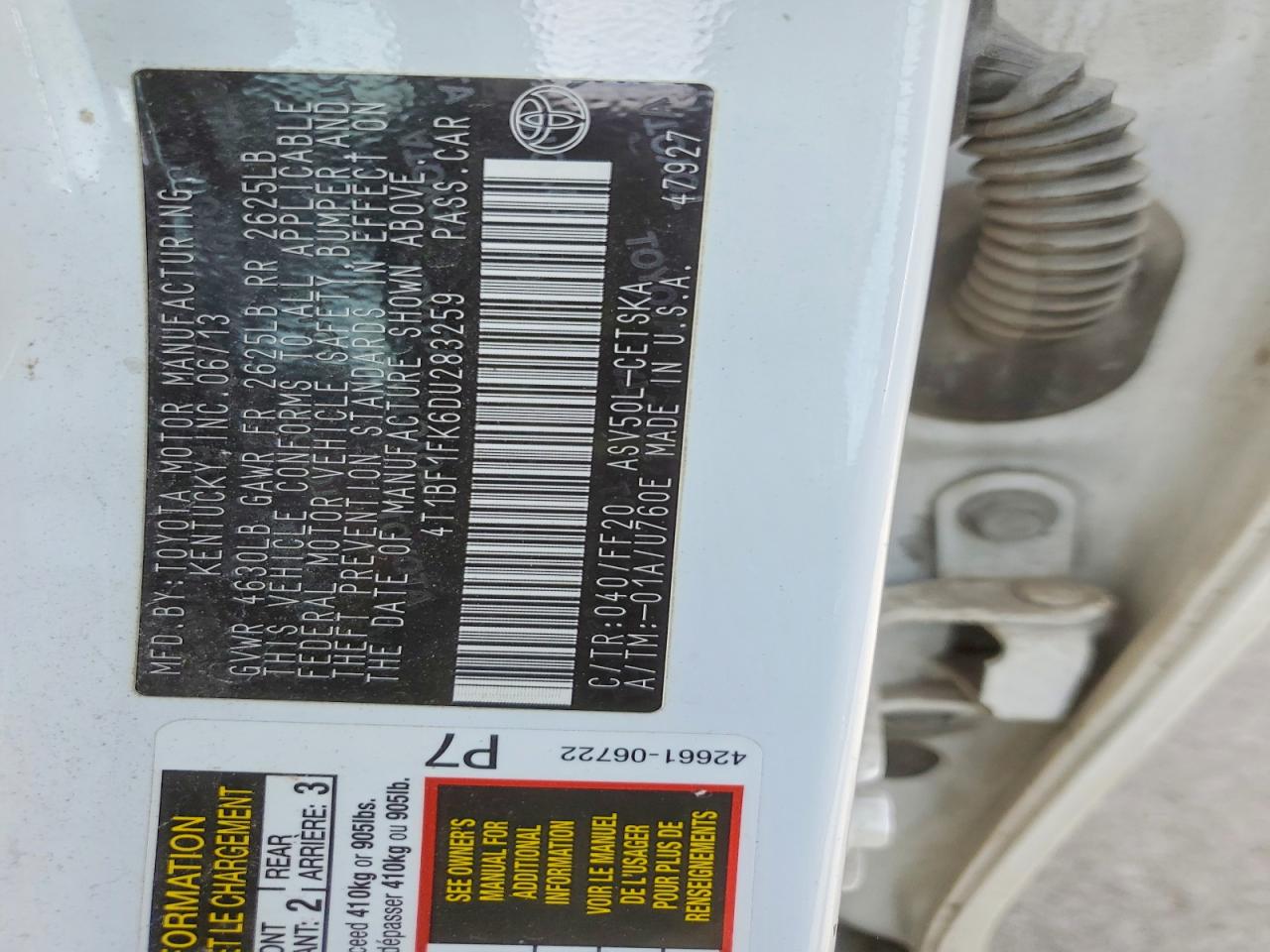 2013 TOYOTA CAMRY SE photo 23