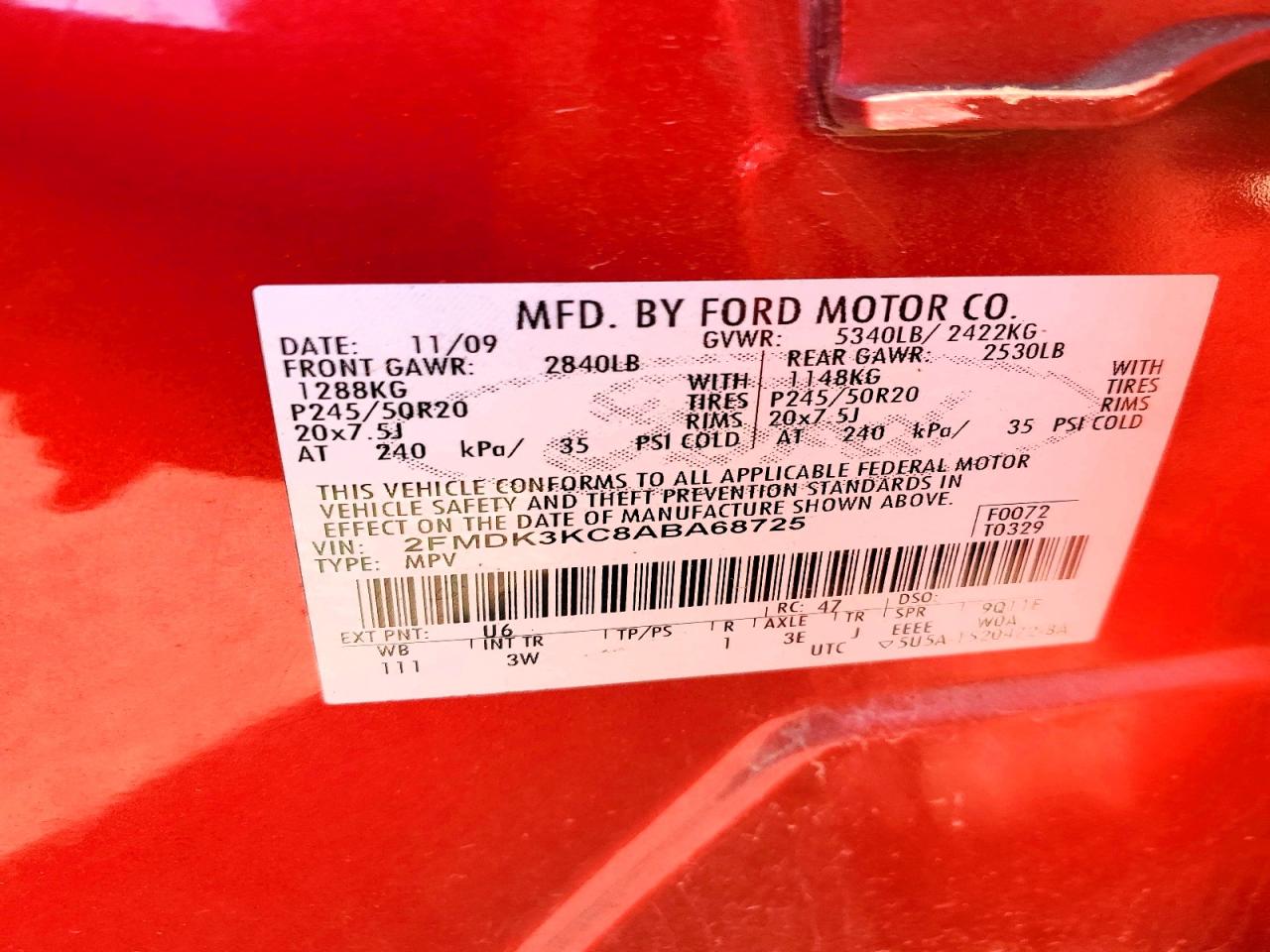 2010 FORD EDGE LIMITED photo 23
