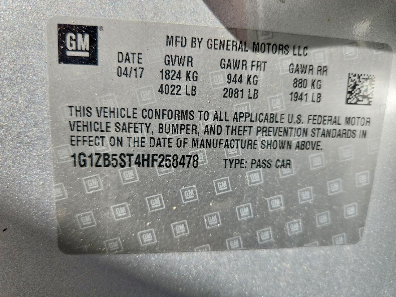 2017 CHEVROLET MALIBU LS photo 25