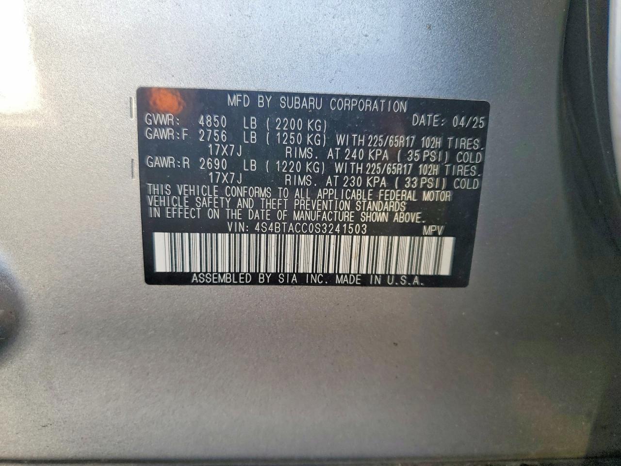 2025 SUBARU OUTBACK PREMIUM photo 13