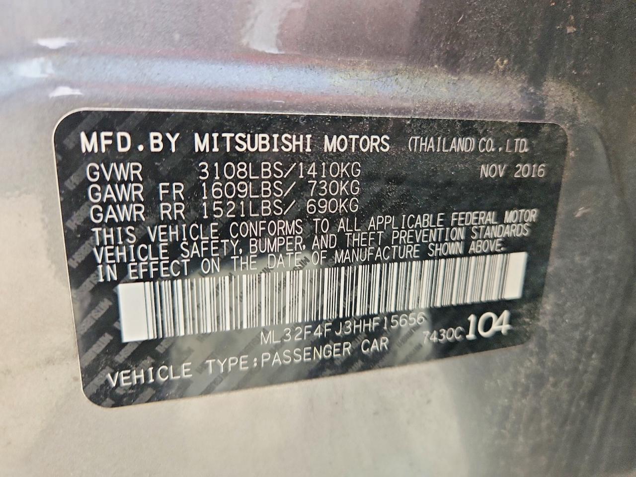 2017 MITSUBISHI MIRAGE G4 SE photo 23
