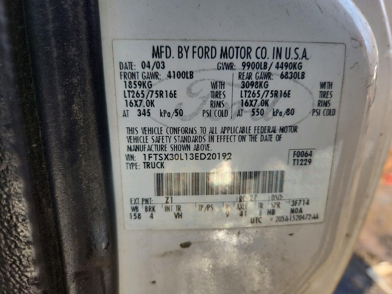 2003 FORD F350 SRW SUPER DUTY photo 12