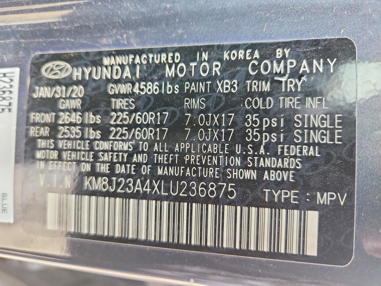 2020 HYUNDAI TUCSON SE photo 13