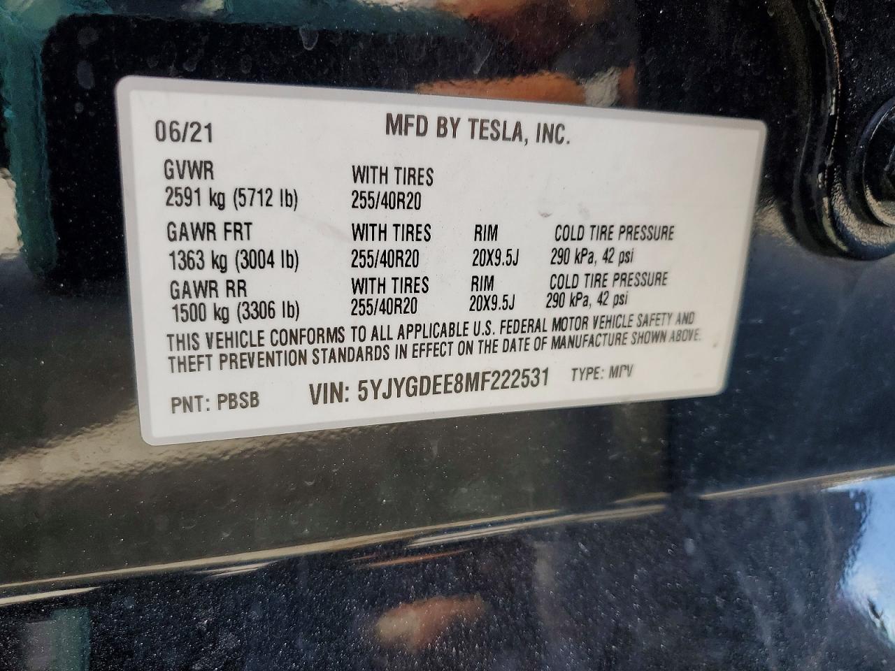 2021 TESLA MODEL Y photo 23