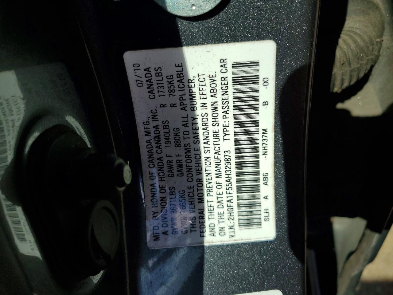 2010 HONDA CIVIC LX photo 12