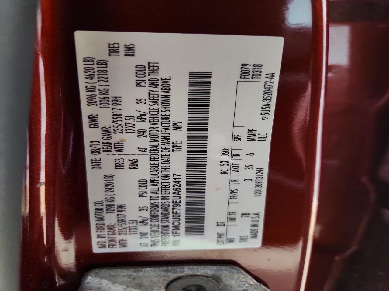 2014 FORD ESCAPE S photo 37