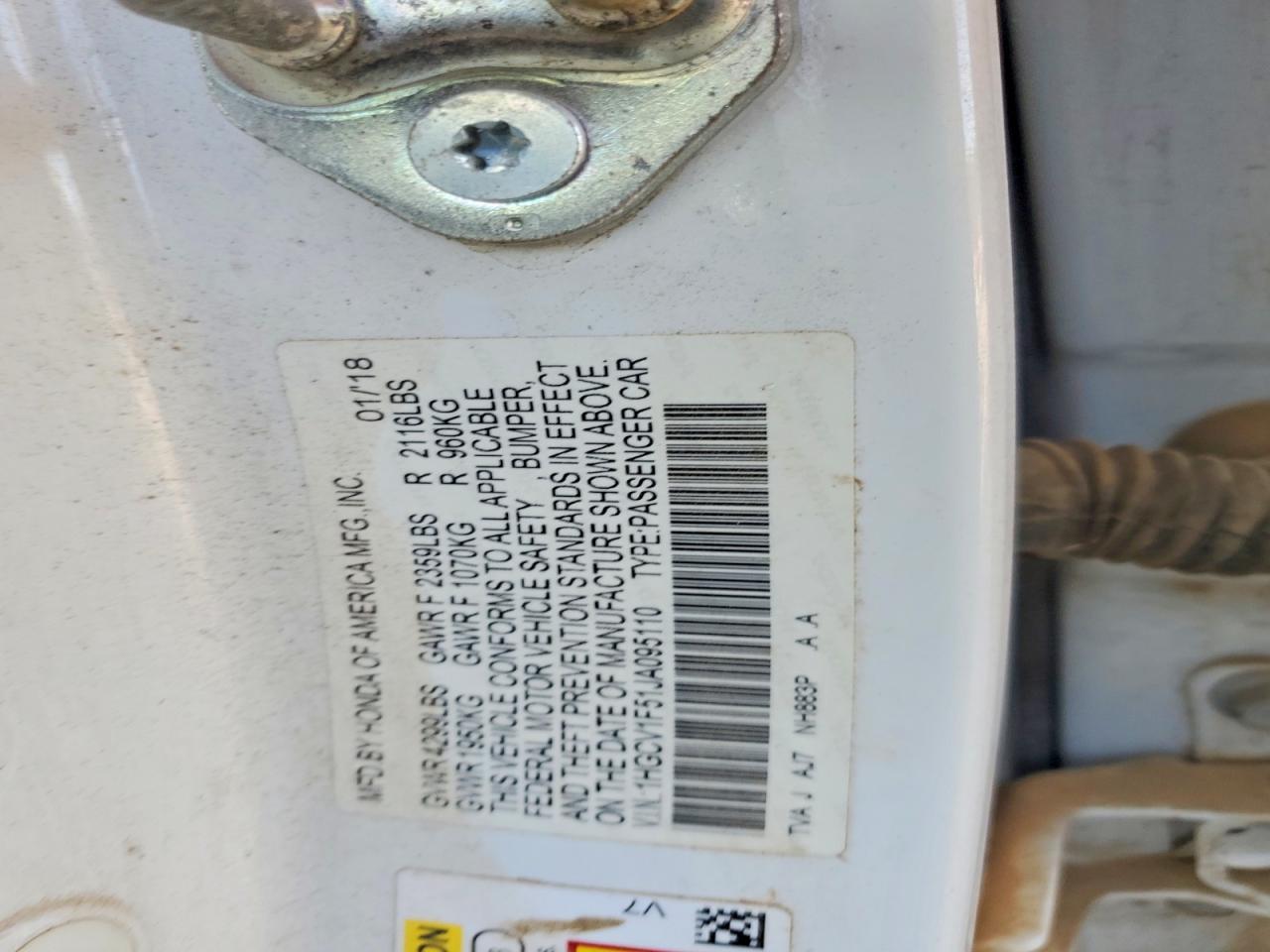 2018 HONDA ACCORD photo 23