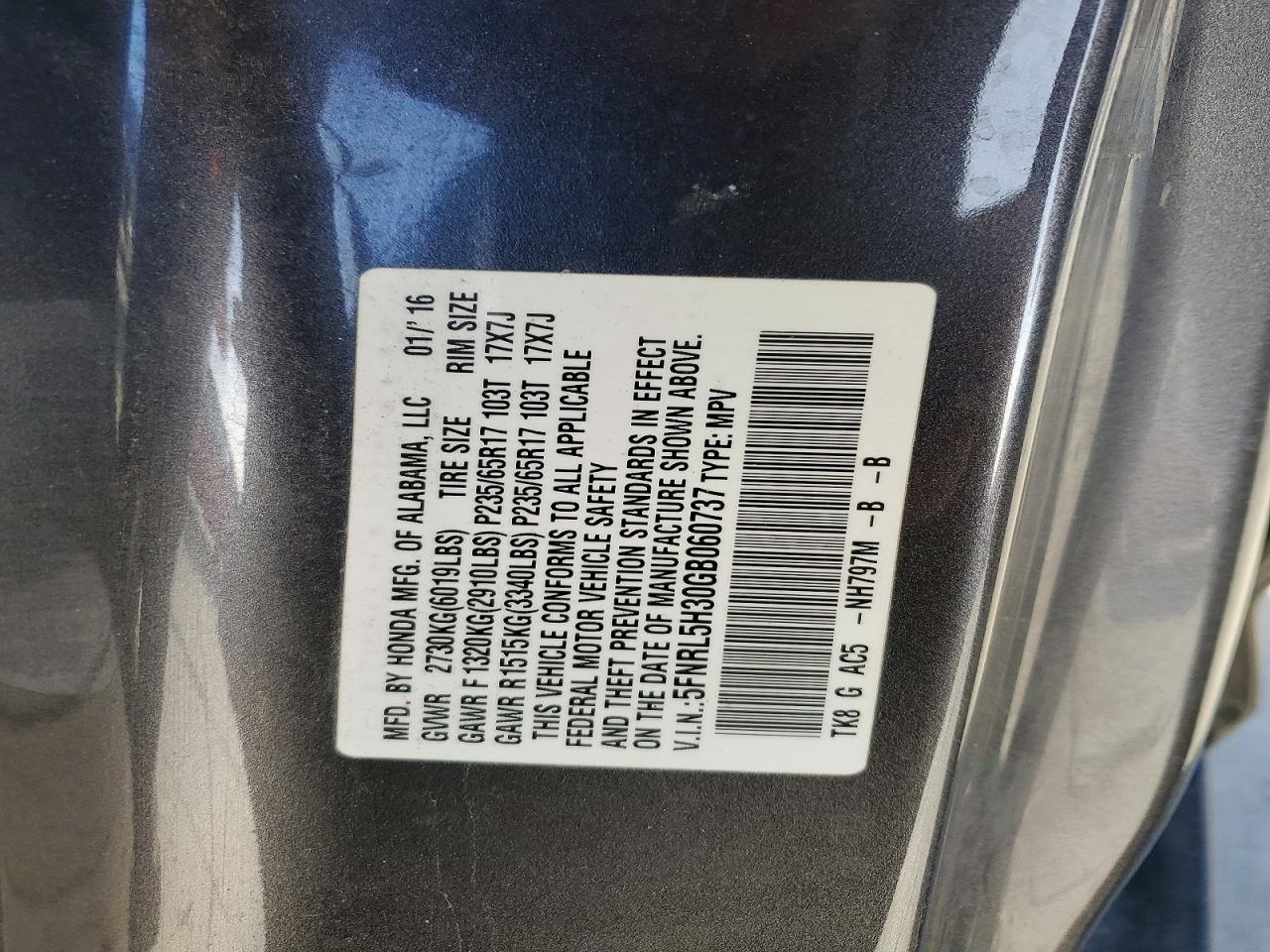 2016 HONDA ODYSSEY SE photo 25