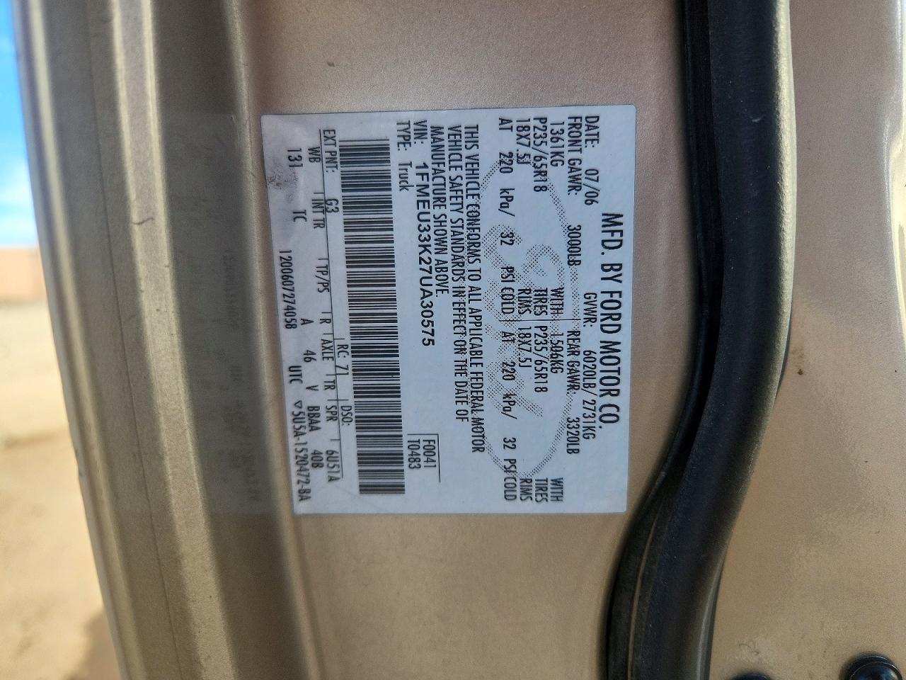 2007 FORD EXPLORER SPORT TRAC LIMITED photo 12