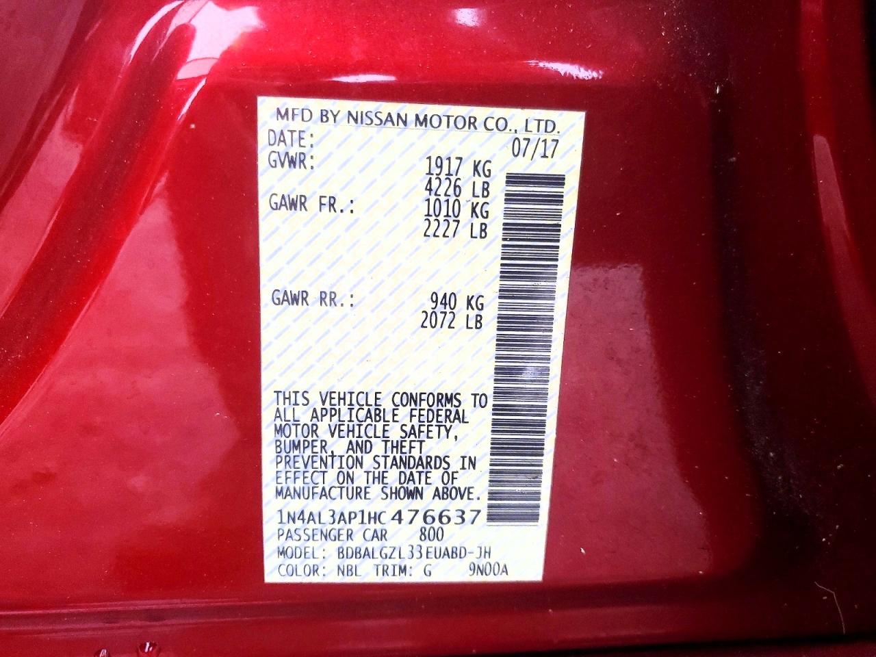 2017 NISSAN ALTIMA 2.5 S photo 23