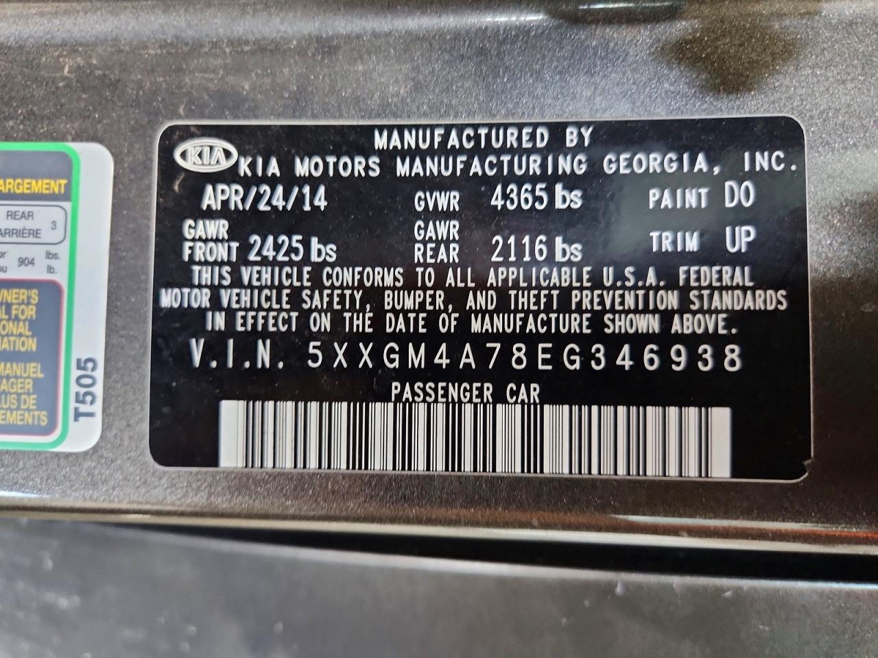 2014 KIA OPTIMA LX photo 23