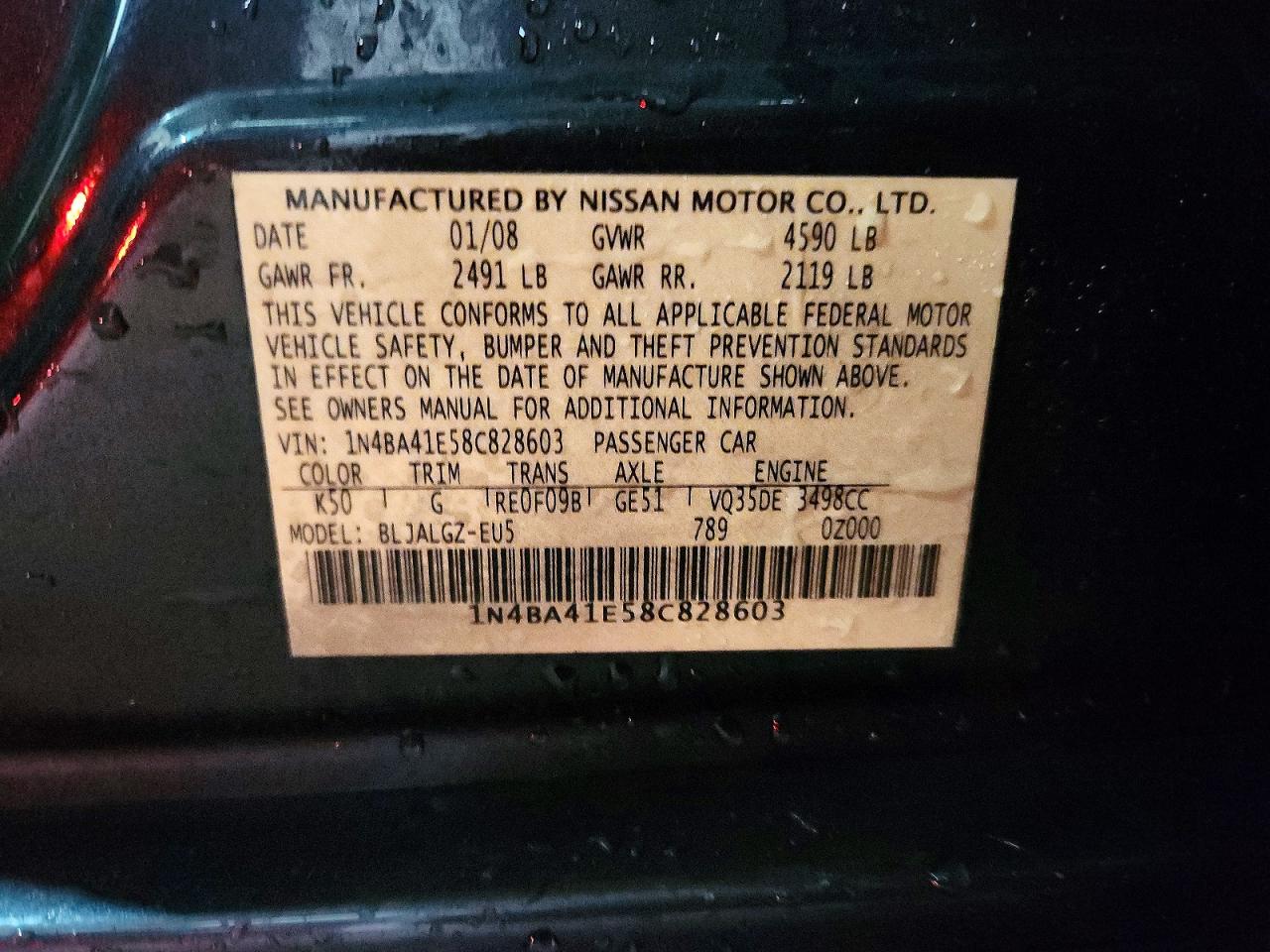 2008 NISSAN MAXIMA 3.5 SE photo 12